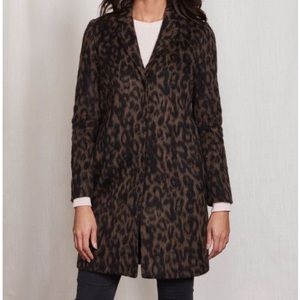 NWT Boden Long Wool Leopard Coat